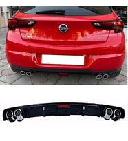 Opel Astra K Siyah Difüzör 4 Krom Egzoz Görünümlü Difizör Arka Ek Body Kit 2015 - 2021