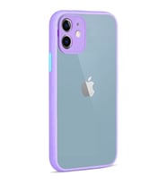 Apple iPhone 12 Montreal Arkası Şeffaf Sert Silikon Kılıf (Lila)