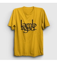 Presmono Unisex Sarı Logo Lamb Of God T-Shirt 94008tt (Sarı)