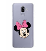 Samsung Galaxy J8 Kapak Minnie Mouse Tasarımlı Şeffaf Silikon Kılıf