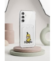 Samsung Galaxy A54 Boş Yapma Muz Detaylı Kart Bölmeli Şeffaf Telefon Kılıfı - SSSSSS4702-861