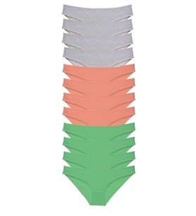 Mulvxbrf Brf02 12 Adet Süper Eko Set Likralı Kadın Slip Külot Gri Pudra Yeşil (Mulvix)