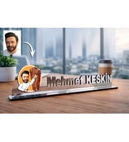 Kişiye Özel Döner Ustası Karikatürlü 30 cm Ayna Pleksi Masaüstü İsimlik - Döner Ustası Hediyesi Yeni İş ve Meslek Hediyesi
