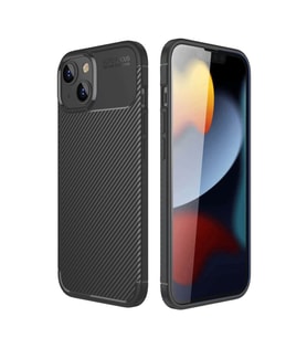 Apple İphone 14 Kılıf Auto Focus Karbon Kapak - Siyah