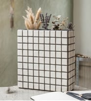 El Yapımı Vazo - Dekoratif 3 Bölmeli Modern Mozaik Vazo