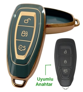 Ford Focus Fiesta Mondeo Kuga C Max Uyumlu Kumanda Anahtar Kılıfı Oto Anahtarlık TURKUAZ