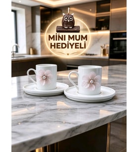 Pembe Çiçek 2'li Porselen Fincan Takımı