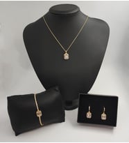 Gold Renk Baget Kolye Küpe Bileklik Seti
