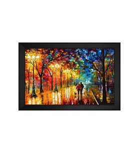 Manzara Temalı Kanvas Tablo 80 x 110 cm Siyah Çerçeve