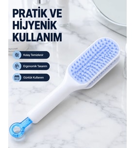 Otomatik Temizlemeli Saç Fırçası – Ergonomik Tasarım, Masaj Etkili, Elektriklenmeyi Önleyici