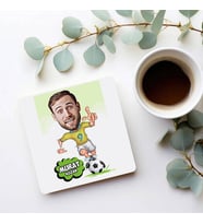 Kişiye Özel Süper Futbolcu Karikatürlü Bardak Altlığı
