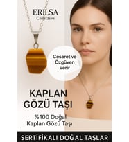 Sertifikalı Kaplan Gözü Doğal Taş Kolye – Cesaret Özgüven Denge ve Enerji Taşı (Çok Renkli)