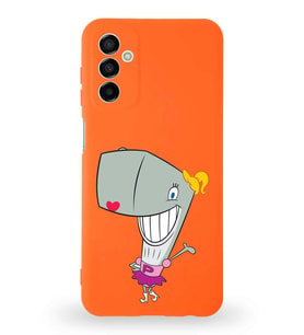 Samsung Galaxy M13 Uyumlu Lansman Kılıf Altı Kapalı İçi Kadife  Pearl Yengeç Tasarımlı  Kapak (Şeffaf)