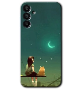 Galaxy A15 Kılıf HD Desen Baskılı Kılıf - Kedili Kız