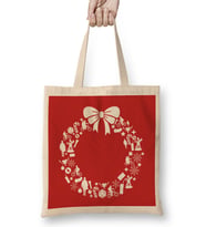 Stranger Things Christmas Wreath Pattern Bez Çanta Uzun Saplı
