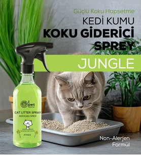 Kedi Kumu Koku Giderici, Jungle 500 ml  Koku Hapseden Doğal Ferahlık Spreyi
