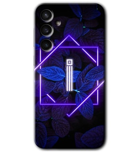 Galaxy S23 FE Kılıf HD Desen Baskılı Arka Kapak - Dark Neon Yaprak İ Harfi
