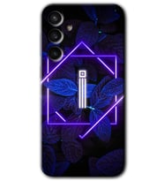 Galaxy S23 FE Kılıf HD Desen Baskılı Arka Kapak - Dark Neon Yaprak İ Harfi