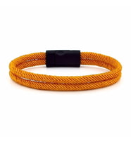 HARDAL SARI İKİ SIRALI METAL MIKNATISLI ERKEK BİLEKLİK M013B