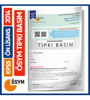 2014 KPSS Ön Lisans ÖSYM Çıkmış Soru Tıpkı Basım Kitapçığı Türkiye Geneli Yeni B