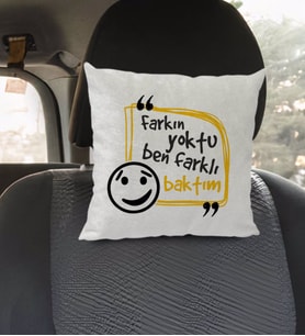 BK Gift Esprili Kare Araç Koltuk Yastığı-1