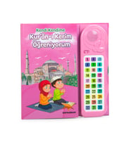 Sesli Elif Ba Kuranı Kerim Öğreten Cihaz Seti Kitaplı Pembe