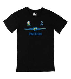 İsveç Euro 2020 Siyah Tişört