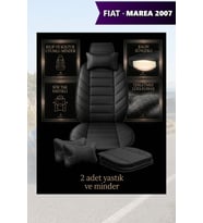 fiat marea 2007 Koltuk ve Kılıf uyumlu Yastık Siyah Minder Lüks 2 Minder 2 Yastık