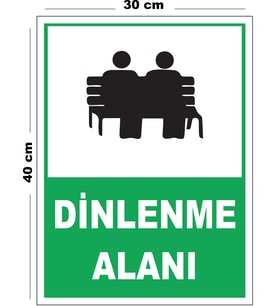 Metal Dinlenme Alanı 30cm x 40cm A3 Büyüklüğünde Uyarı Levhası Yönlendirme Tabelası