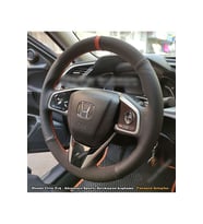 Honda Civic Fc5 Araca Özel Direksiyon Kılıfı (Nokta Alcantra Turuncu Yüzük)