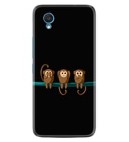 Alcatel 1 2022 Kılıf Resimli Desenli Silikon Platinium Series Üç Maymun 1871