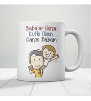 Babalar Günün Kutlu Olsun Canım Babam Baskılı Babalar Günü Kupa Bardak Mod5