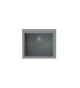 Black Stone Patara 50X57 cm Tek Göz Tezgah Üzeri Gri Granit Mutfak Eviyesi