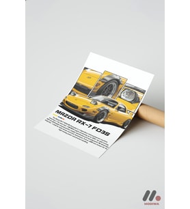 Mazda RX-7 FD3S JDM Poster, Çerçevesiz Yüksek Kalite Duvar Afişi - Oto Severlere Özel