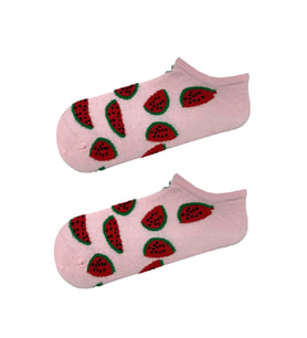 Karpuz Desenli Pembe Renkli Patik Spor Çorap