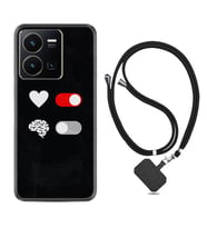 Vivo Y35 Kılıf Silikon Boyun Askılı İpli Desenli Silikon Love Brain 1722