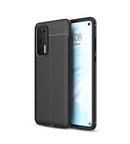 Huawei P40 Kılıf Esnek Pu-Deri Leather-Pu Serisi Protected Case (Siyah)