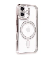 Apple İphone 16 Kılıf Joke Simli Magneticsafe Kılıf - Pembe