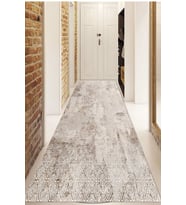 Dijital Baskılı Kaymaz Taban Yıkanabilir Modern Yolluk Ve Koridor Halısı NDU-HT-948 (Krem)