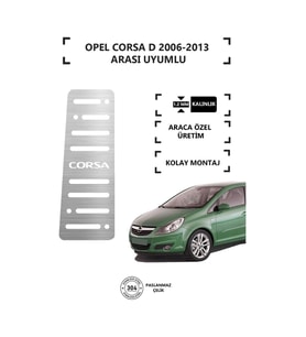 Opel Corsa D 2006-13 Ayak Dinlendirme Pedalı Krom Ayak Dayama Pedalı