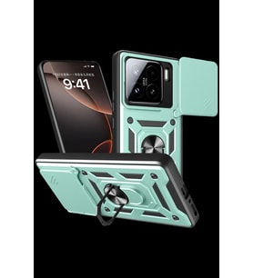 Pilelistore   Xiaomi Mi 15 Kılıf Pars Lens Yüzüklü Silikon - Yeşil