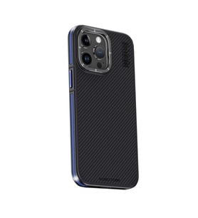 Joko Apple iPhone 15 Pro Max Kılıf Aramid 600D Kevlar Karbon Fiber Magsafe Kapak - Lacivert