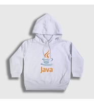Presmono Unisex Çocuk Beyaz Java Coder Programmer Developer Yazılımcı Kapüşonlu Sweatshirt 335399tt (Beyaz)