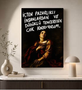 BK Gift Vintage Klasik Sanat Esprili Sözlü Dekoratif Kanvas Tablo - 32