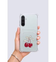 Samsung Galaxy A56 Kartlıklı Kiraz Desenli Kılıf - GLST4822-4196