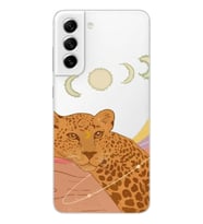 Samsung Galaxy S22 Uyumlu Leopar Tasarımlı Şeffaf Telefon Kılıfı