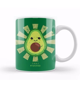 Avocado Retro Japanese Kupa Bardak Porselen