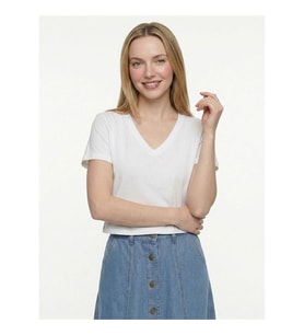 Loft Regular Fit Beyaz Kadın T-Shirt LF2043568