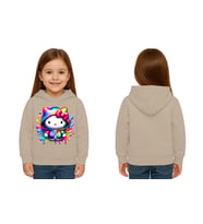 Unisex hello kity  Baskılı Çocuk Swaetshirt  Baskılı Kapüşonlu 3 İplik Şardonlu (Taş)