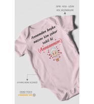 Annemden Başka Nazımı Kim Çeker ? Tabiki Annanem v2 Baskılı Bebek Zıbını – Çıtçıtlı Body  Kısa Kol (Bebek Pembesi)